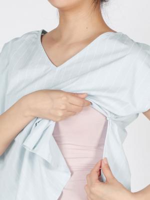 マタニティ トップス|【マタニティ・授乳服】コットンVネックトップス【出産後も長く使える】