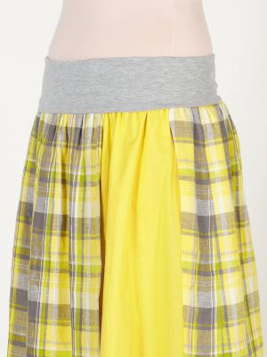 マタニティ スカート|【マタニティ・授乳服】【産前産後対応】リネンチェックラップ風スカート【出産後も長く使える】