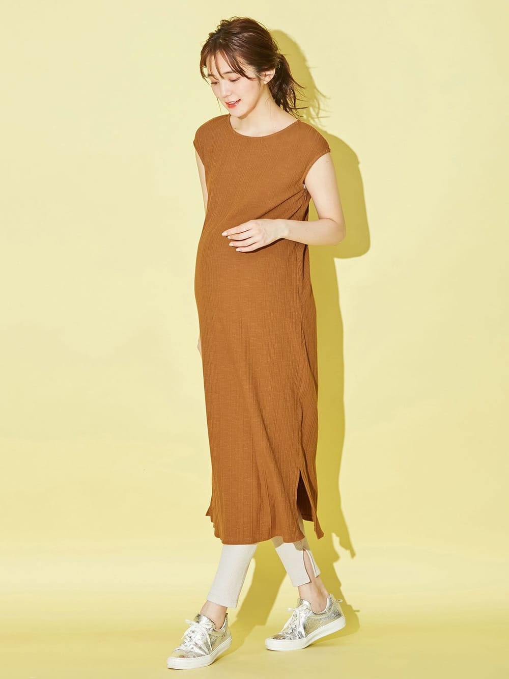 中古 スウィートマミー キャミ Mommy L マタニティ ベージュ Sweet マキシ ワンピース 授乳服 中古 スウィートマミー キャミ Mommy L マタニティ ベージュ Sweet マキシ ワンピース 授乳服