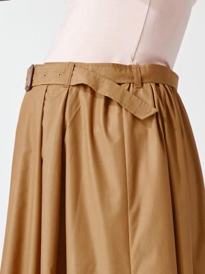 マタニティ スカート|【産前産後対応】ベルト付フレアスカート【出産後も長く使える】