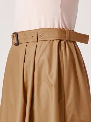 マタニティ スカート|【産前産後対応】ベルト付フレアスカート【出産後も長く使える】