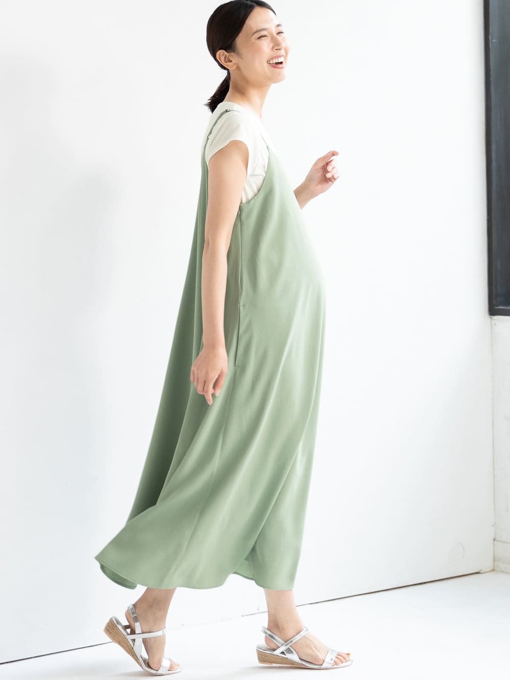 授乳口付 キャミソールワンピ 授乳tシャツセット マタニティウェア 授乳服通販 エンジェリーベ 公式