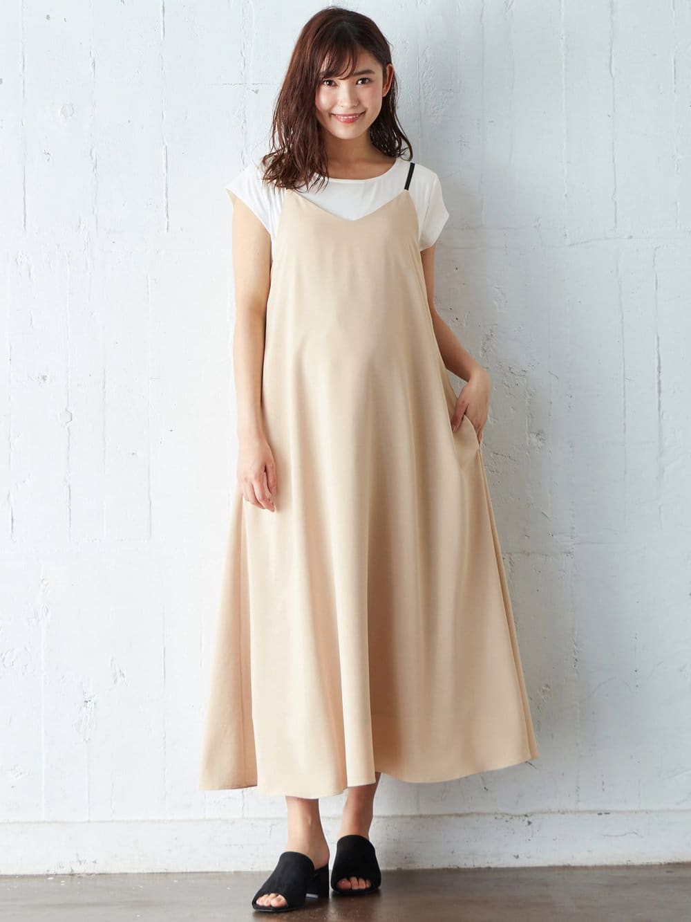 授乳口付 キャミソールワンピ 授乳tシャツセット マタニティウェア 授乳服通販 エンジェリーベ 公式 授乳口付 キャミソールワンピ 授乳tシャツセット マタニティウェア 授乳服通販 エンジェリーベ 公式