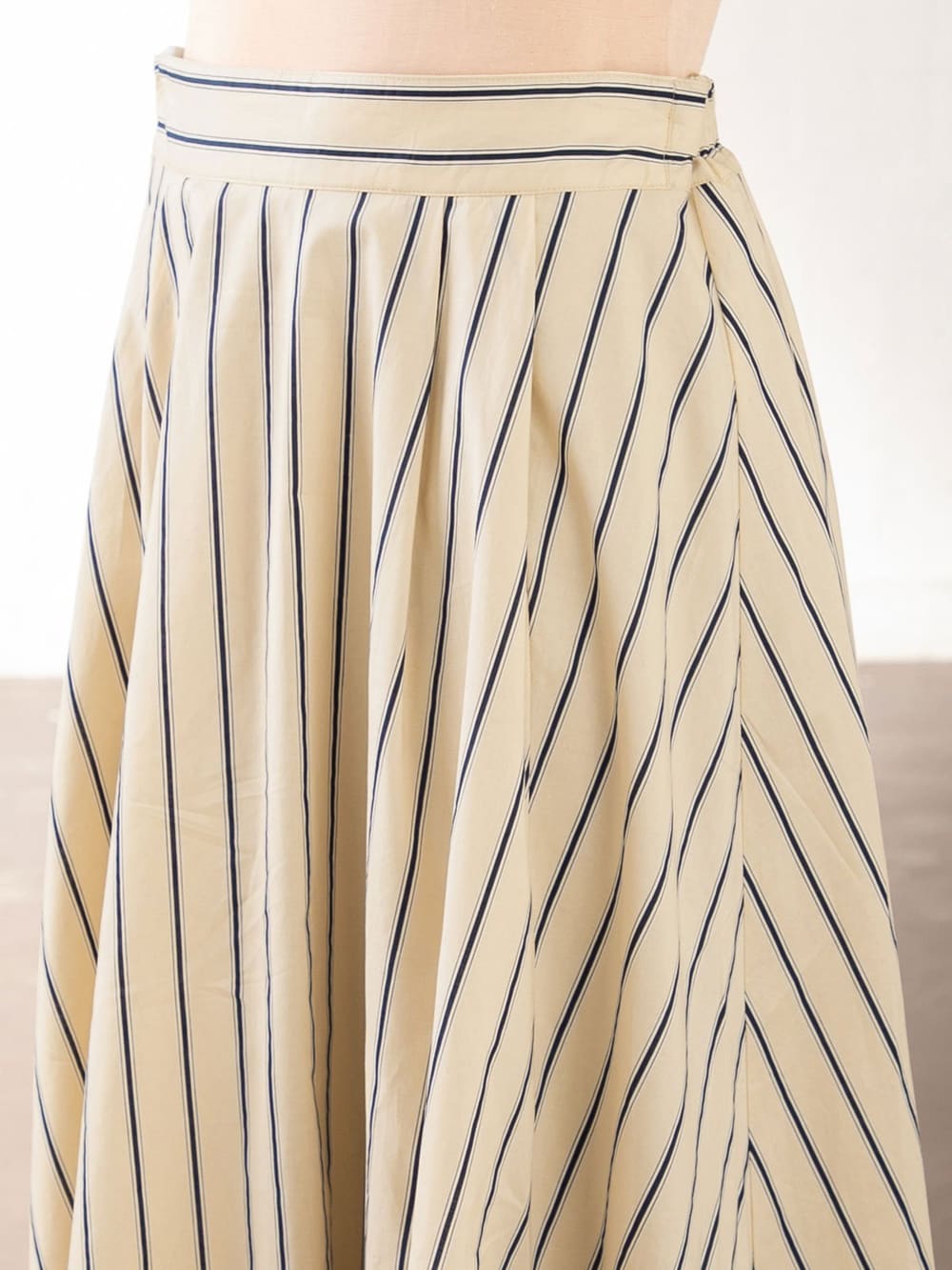 マタニティ スカート|【産前産後対応】マルチストライプたっぷりギャザースカート【出産後も長く使える】