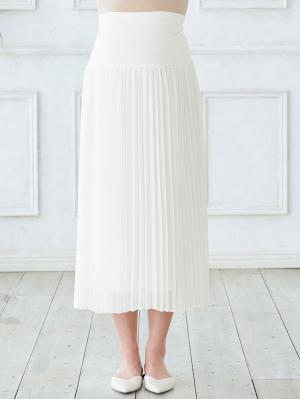 マタニティ スカート|【産前産後対応】シフォンプリーツスカート【出産後も長く使える】