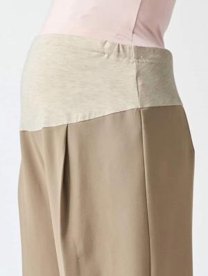 マタニティ パンツ|【産前産後対応】センタープレスソフトクロップドパンツ【出産後も長く使える】