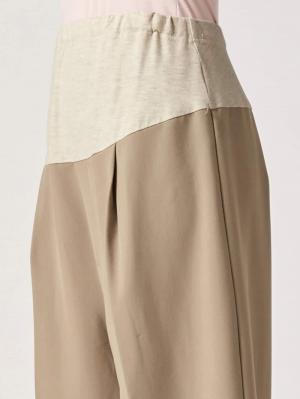 マタニティ パンツ|【産前産後対応】センタープレスソフトクロップドパンツ【出産後も長く使える】