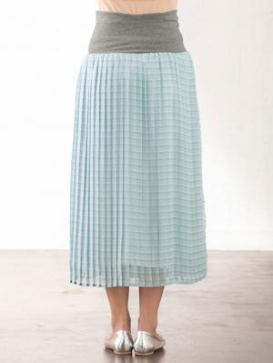 マタニティ スカート|【マタニティ・授乳服】【産前産後対応】シアーチェックプリーツスカート【出産後も長く使える】