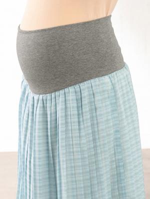 マタニティ スカート|【マタニティ・授乳服】【産前産後対応】シアーチェックプリーツスカート【出産後も長く使える】