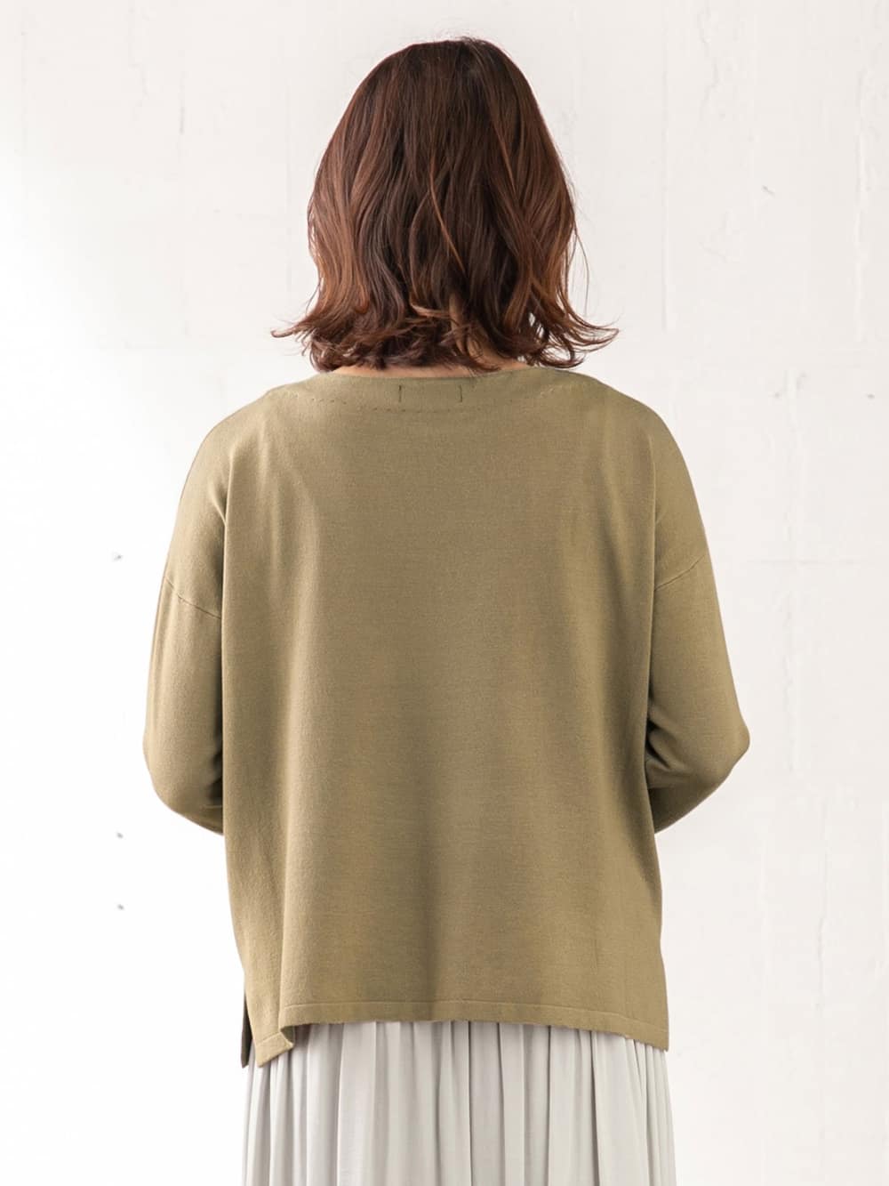 マタニティ トップス|スリット入りボートネックニット　マタニティ・授乳服【出産後も長く使える】