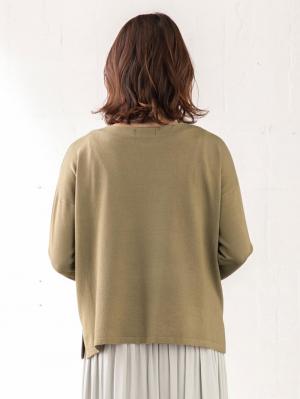 マタニティ トップス|スリット入りボートネックニット　マタニティ・授乳服【出産後も長く使える】