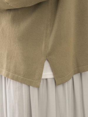 マタニティ トップス|スリット入りボートネックニット　マタニティ・授乳服【出産後も長く使える】