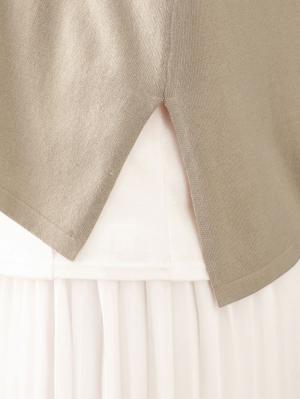 マタニティ トップス|サイドスリット入りVネックニット マタニティ・授乳服【出産後も長く使える】