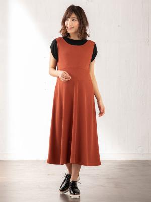 マタニティ ワンピース|ain（アイン）【セット】Aラインジャンスカ＆リブトップス　マタニティ・授乳服【出産後も長く使える】