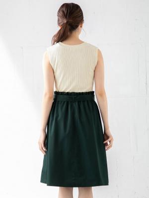 マタニティ ワンピース|LOVE MIC（ラブミック）ランダムテレコ×ツイル ドッキングワンピース　マタニティ・授乳服【出産後も長く使える】