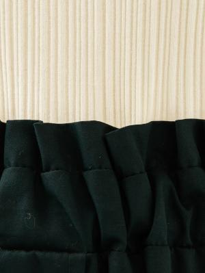 マタニティ ワンピース|LOVE MIC（ラブミック）ランダムテレコ×ツイル ドッキングワンピース　マタニティ・授乳服【出産後も長く使える】