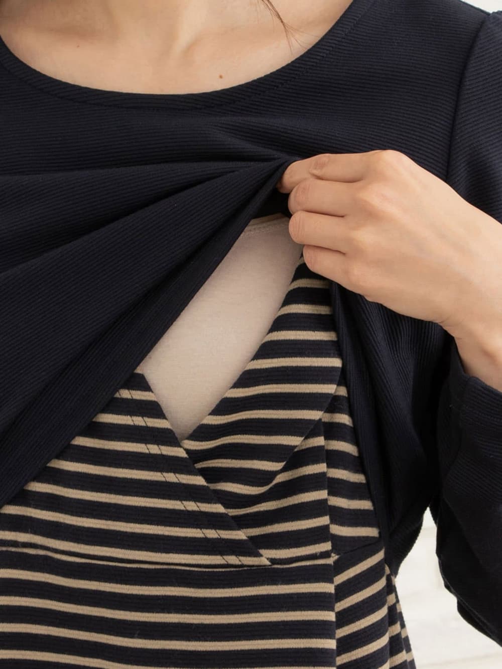 マタニティ ワンピース Love Mic 授乳口付 リップル授乳口付ワンピース マタニティウェア 授乳服通販 エンジェリーベ 公式 マタニティ ワンピース Love Mic 授乳口付 リップル授乳口付ワンピース マタニティウェア 授乳服通販 エンジェリーベ 公式