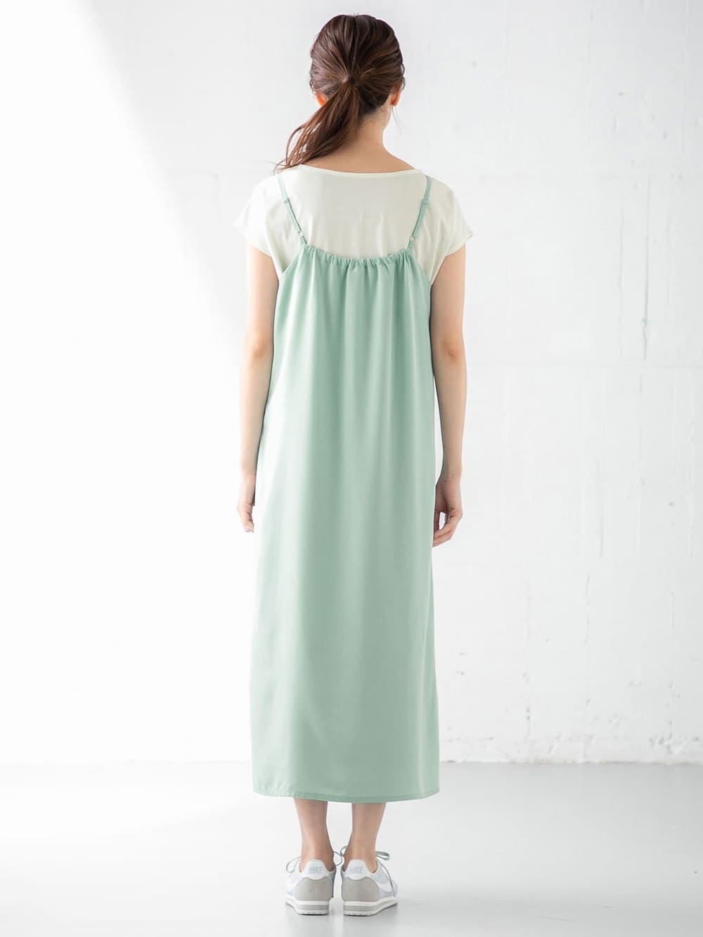 マタニティ ワンピース|【マタニティ・授乳服】【セット】キャミワンピース&スリーブレストップスセット【出産後も長く使える】
