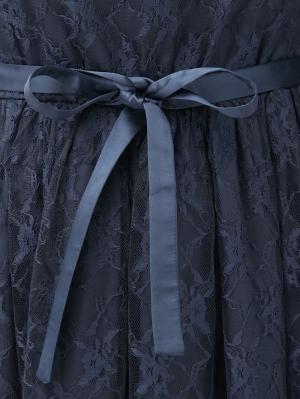 マタニティ ワンピース|総レースロングワンピース（サテンリボンベルト付）　マタニティ・授乳服【出産後も長く使える】