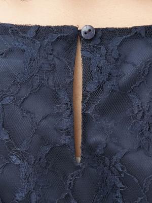 マタニティ ワンピース|総レースロングワンピース（サテンリボンベルト付）　マタニティ・授乳服【出産後も長く使える】