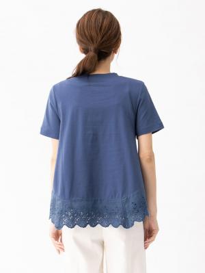 マタニティ トップス|裾レースAラインシルエットトップス マタニティ・授乳服【出産後も長く使える】