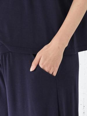 マタニティ パジャマ・ルームウェア|【授乳しやすい】【セット】カットソーオフショルトップス&ガウチョパンツ