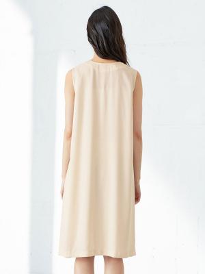 マタニティ ワンピース|簡単授乳Vネックフロントタックノースリワンピース マタニティ・授乳服【出産後も長く使える】