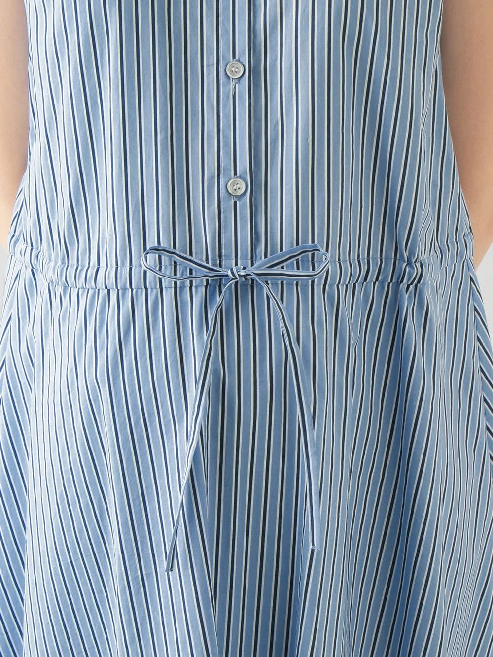 マタニティ ワンピース|ストライプシャツノースリワンピース　マタニティ・授乳服【出産後も長く使える】