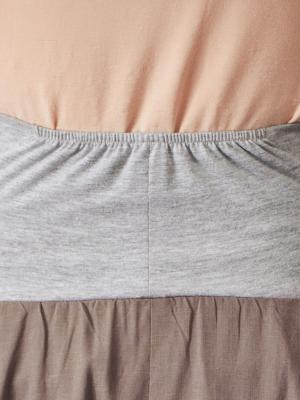 マタニティ スカート|【産前産後】コットンリネンタックフレアスカート【出産後も長く使える】