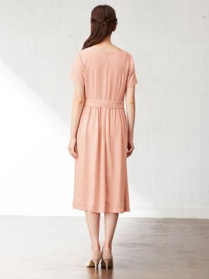 マタニティ ワンピース|リボンベルト付ギャザーワンピース　マタニティ・授乳服【出産後も長く使える】