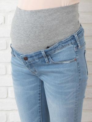 マタニティ パンツ|【産前産後対応】ハイストレッチデニムテーパードパンツ【出産後も長く使える】