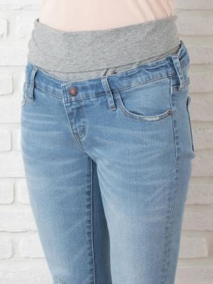 マタニティ パンツ|【産前産後対応】ハイストレッチデニムテーパードパンツ【出産後も長く使える】