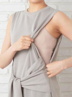 マタニティ ワンピース|ウエストリボンニットワンピース　マタニティ・授乳服【出産後も長く使える】