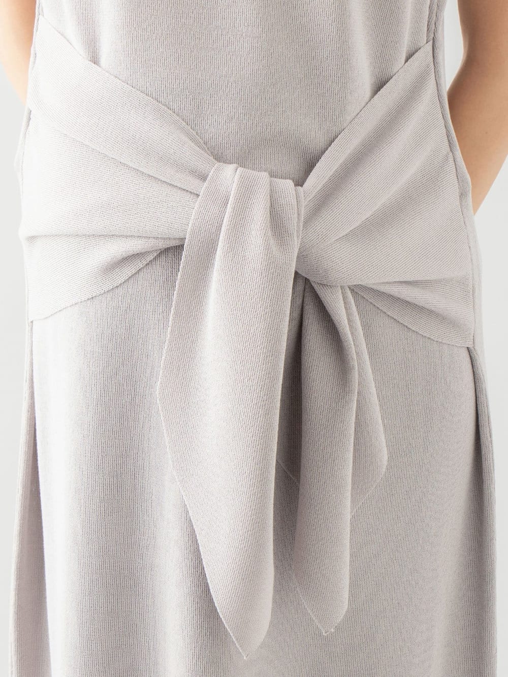 マタニティ ワンピース|ウエストリボンニットワンピース　マタニティ・授乳服【出産後も長く使える】