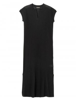 マタニティ ワンピース|【マタニティ・授乳服】キーネックリブニットワンピース【出産後も長く使える】|ブラック