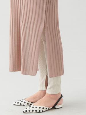 マタニティ ワンピース|【マタニティ・授乳服】キーネックリブニットワンピース【出産後も長く使える】