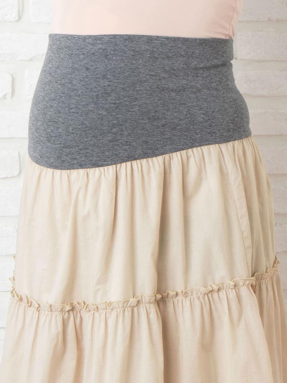 マタニティ スカート|【産前産後対応】コットンローンティアードスカート【出産後も長く使える】