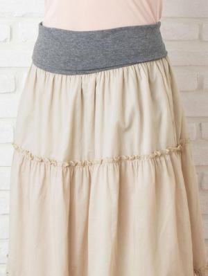 マタニティ スカート|【産前産後対応】コットンローンティアードスカート【出産後も長く使える】