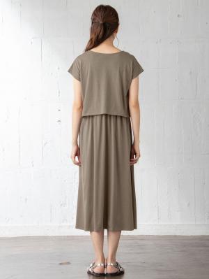 マタニティ ワンピース|カットソーレイヤードワンピース　マタニティ・授乳服【出産後も長く使える】