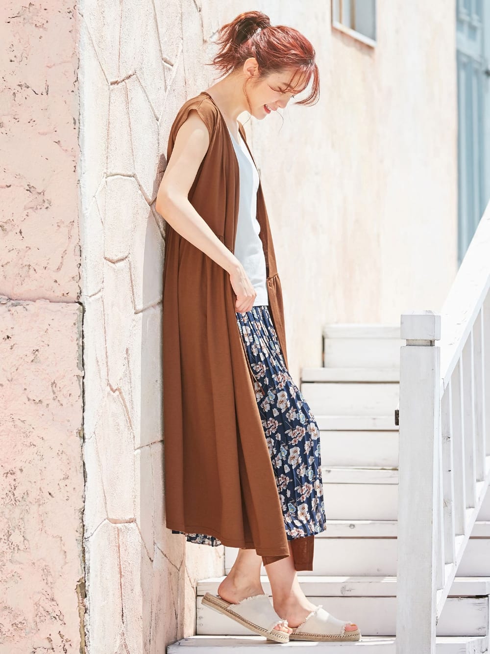 マタニティ ワンピース|2WAYラップロングワンピース　マタニティ・授乳服【出産後も長く使える】|ブラウン