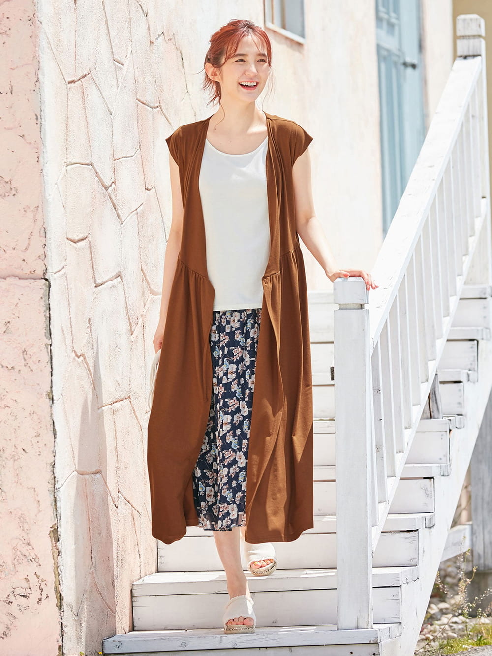 マタニティ ワンピース|2WAYラップロングワンピース　マタニティ・授乳服【出産後も長く使える】|ブラウン