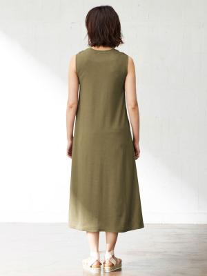 マタニティ ワンピース|テレコAラインノースリーブワンピース　マタニティ・授乳服【出産後も長く使える】