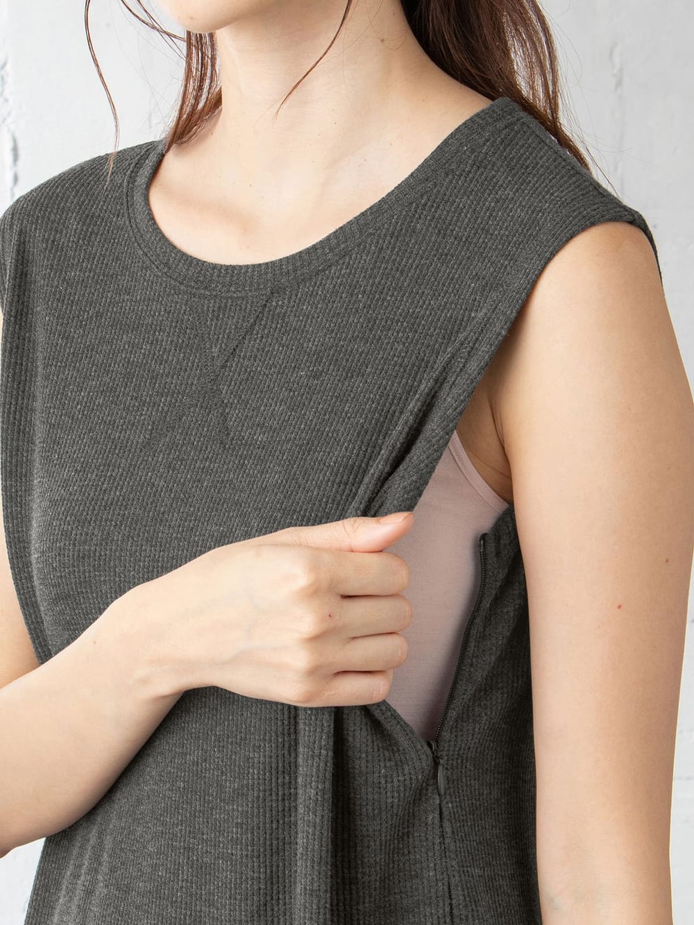 マタニティ トップス|サーマルロングサイドスリットチュニック マタニティ・授乳服【出産後も長く使える】