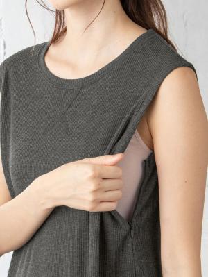 マタニティ トップス|サーマルロングサイドスリットチュニック マタニティ・授乳服【出産後も長く使える】