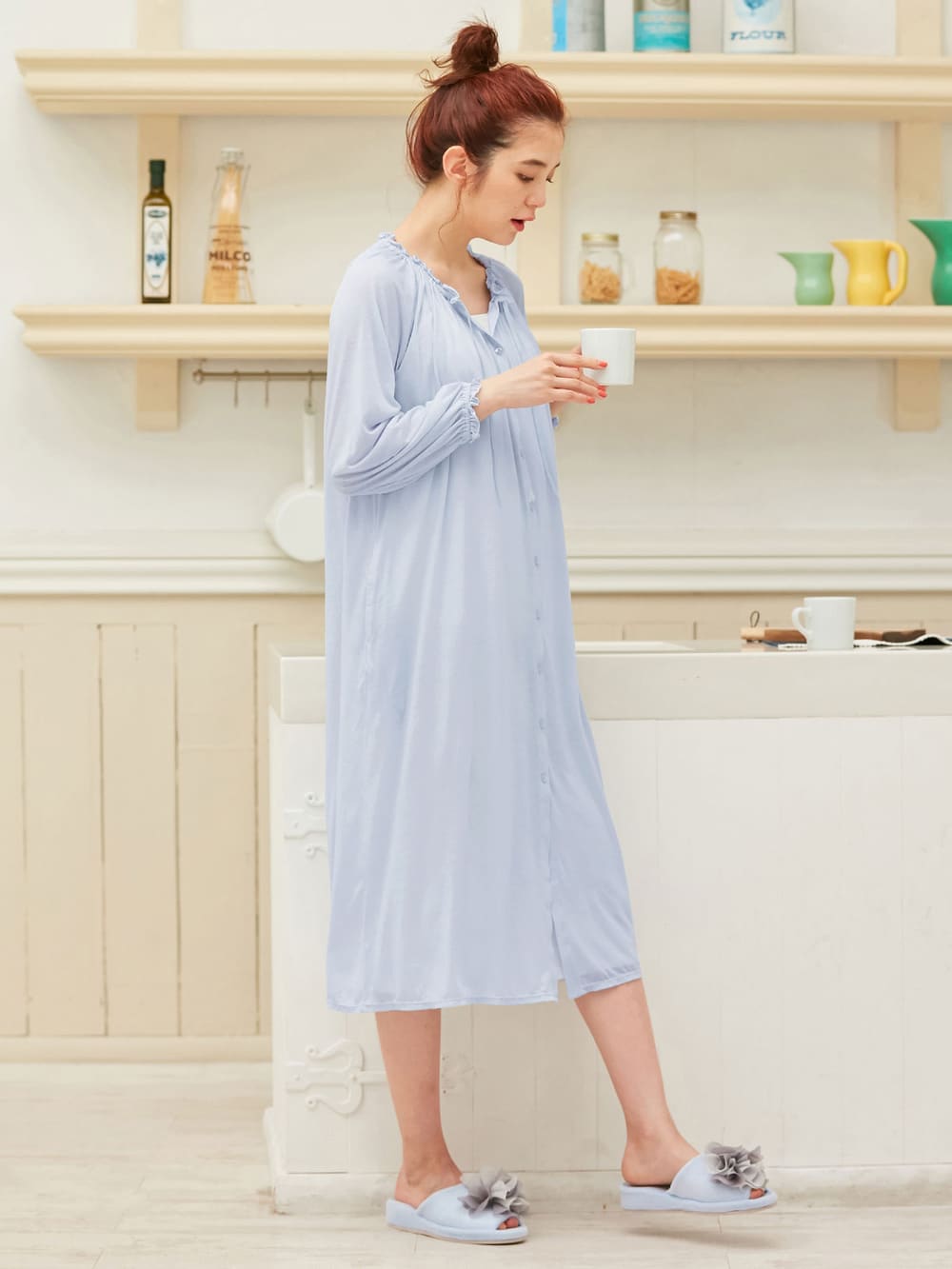 マタニティ パジャマ ルームウェア 部屋着 授乳口付 セット ネグリジェガウン キャミソールセット マタニティウェア 授乳服通販 エンジェリーベ 公式