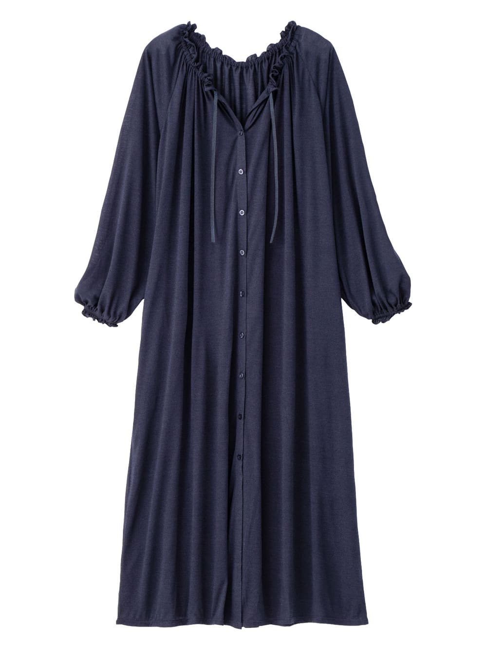 マタニティ パジャマ・ルームウェア|【授乳口付】【セット】ネグリジェガウン×キャミソールセット|ネイビー