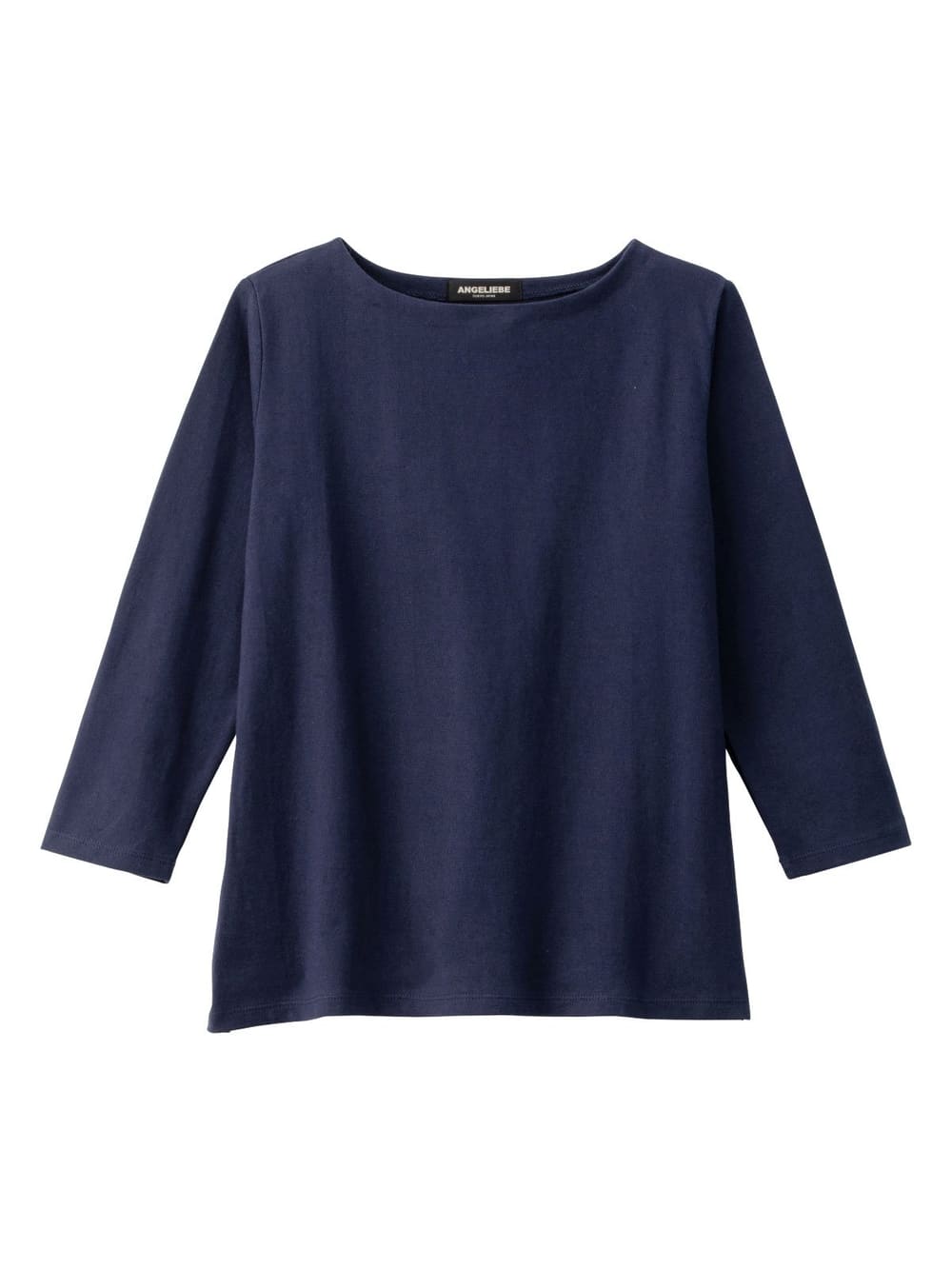 マタニティ トップス|七分袖バスクTシャツ　マタニティ・授乳服【出産後も長く使える】|ネイビー