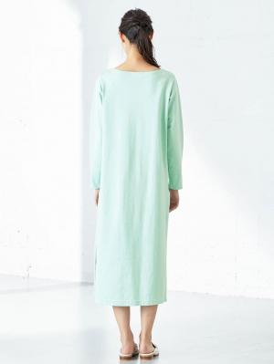 マタニティ ワンピース|【親子コーデ可】コットン100% 長袖バスクワンピース マタニティ・授乳服【出産後も長く使える】