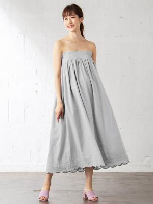 マタニティ ワンピース|【マタニティ・授乳服】【親子コーデ可】3WAYスカラップレースシャーリングワンピース【出産後も長く使える】