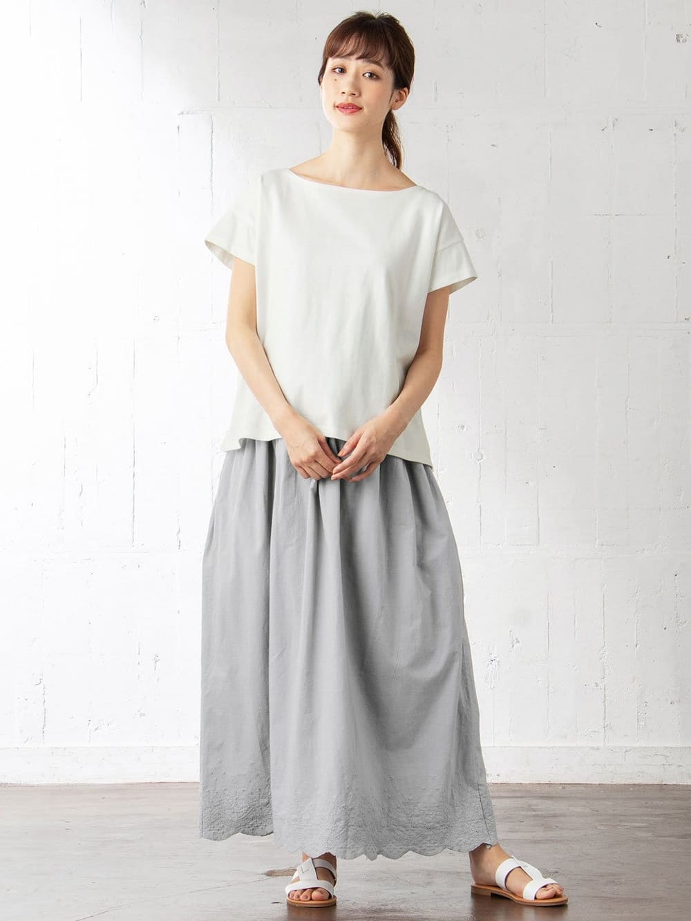 マタニティ ワンピース|【マタニティ・授乳服】【親子コーデ可】3WAYスカラップレースシャーリングワンピース【出産後も長く使える】